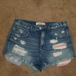 Hollister Shorts American Flag Patching